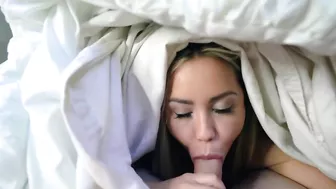 Ravishing blonde wraps her lips around XXX dick and balls in POV