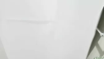 Slim babe from Canada gets into the bathtub and blows XXX penis