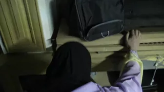 Arab mom invites lover to analyze her in XXX doggy inside the barn