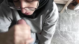 Nerdy Arab mom strokes boner and receives XXX cum all over her hijab Nerdy Arab mom strokes boner and receives XXX cum all over her hijab