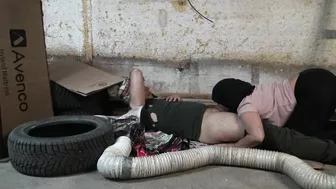 Horny Arab mom pleases lucky homeless guy with outdoor XXX blowjob