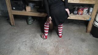 Tricky Arab mom seduces neighbor in basement using her XXX breasts