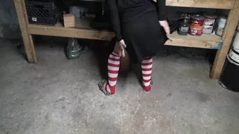 Tricky Arab mom seduces neighbor in basement using her XXX breasts