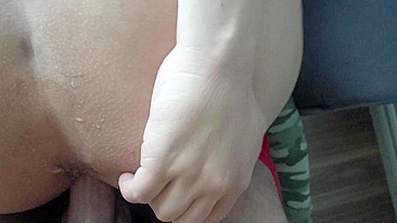 Iranian MILF has her XXX ass covered with sperm after fun in doggy