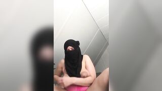 Busty Arab mom talks dirty while playing solo with a new XXX toy