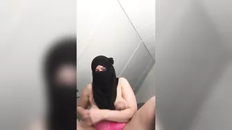 Busty Arab mom talks dirty while playing solo with a new XXX toy