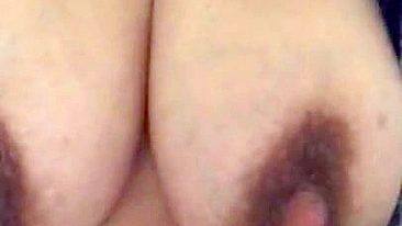 Naughty Arab mom displays her natural XXX tits in front of the cam