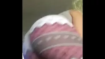 Excited Arab mom in blond wig dances and displays her big XXX booty