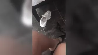 Arab hottie with beautiful XXX legs demonstrates feet on her camera