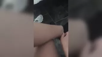 Arab hottie with beautiful XXX legs demonstrates feet on her camera