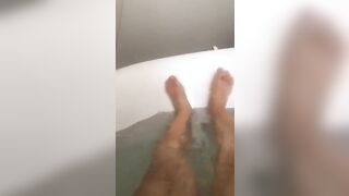 Naughty egyptian mom demonstrates XXX legs while relaxing naked in bath