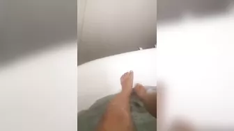 Naughty egyptian mom demonstrates XXX legs while relaxing naked in bath