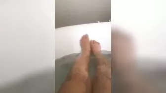 Naughty egyptian mom demonstrates XXX legs while relaxing naked in bath