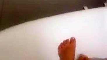 Naughty egyptian mom demonstrates XXX legs while relaxing naked in bath