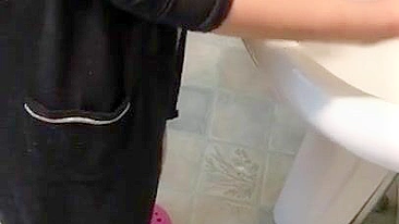 Iranian mom carefully washes her XXX panties after sexual adventures