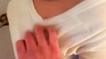 Stud brazenly touches his iranian stepmom's saggy XXX boobs and not only