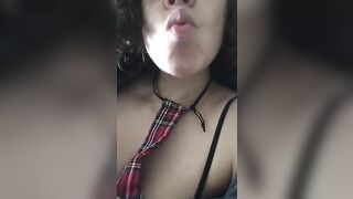 Horny Arab mom provocatively sucks XXX dildo in front of the cam