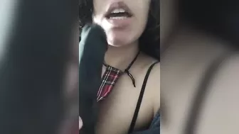 Horny Arab mom provocatively sucks XXX dildo in front of the cam