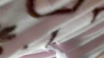 Guy takes off Arab stepmom's panties and cums straight on her XXX pussy