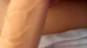 Busty Arab girl worships XXX dildo with her big natural knockers