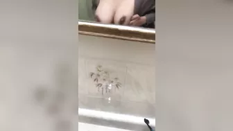 Juicy XXX tits of Arab mom bounce during quickie in doggy inside bath