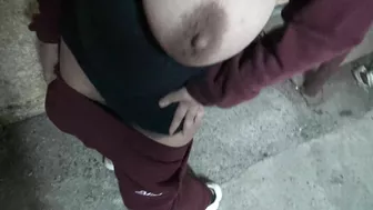 Arab mom whips out XXX melons and teases lover with her sweet pussy