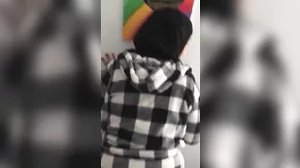 Horny boss drags maid in hijab into XXX quickie in standing doggy Horny boss drags maid in hijab into XXX quickie in standing doggy