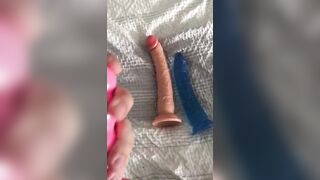 Eccentric Arab mom demonstrates on cam her collection of XXX toys