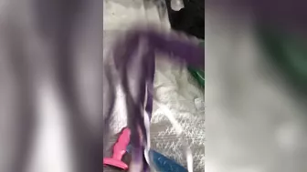 Eccentric Arab mom demonstrates on cam her collection of XXX toys