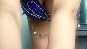 Cute young Egyptian whore enjoys performing XXX hot belly dance home