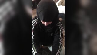 Intense XXX handjob by girl in a hijab in the first-person video