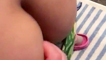 Aribic mom bends down so that stepson fingers vagina to XXX sound of her moans