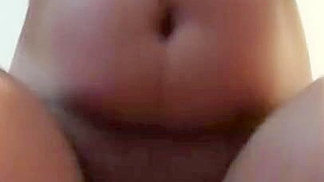 Chubby Persian mom poses with her hairy XXX twat showing at home