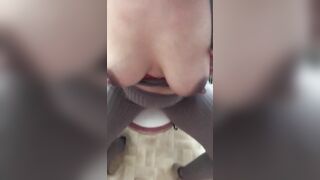 Moroccan mom comes to the toilet to demonstrate her big XXX tits