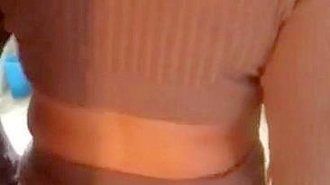 Moroccan mom comes to the toilet to demonstrate her big XXX tits