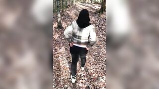 Algerian XXX wife walks with her thick ass revealed in the woods