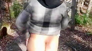 Algerian XXX wife walks with her thick ass revealed in the woods