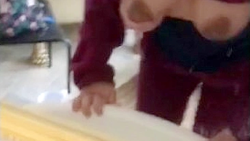 Gagged and blindfolded Iranian gal gets XXX nailed in public toilet