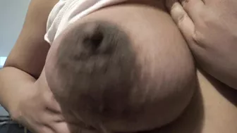 Filthy Aribic stepsister demonstrates her huge XXX breasts in close-up clip