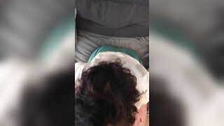Adorable pregnant mom shows her XXX tits and blows Turkish hubby