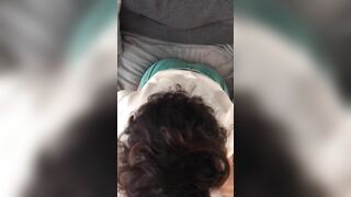 Adorable pregnant mom shows her XXX tits and blows Turkish hubby