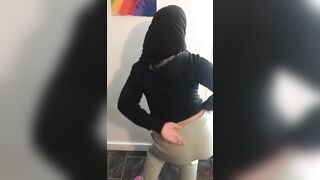 Playful Syrian XXX girlfriend shakes her booty before taking dick