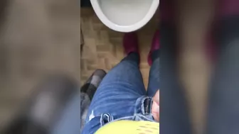 POV video of lustful Iranian mom teasing her XXX pussy in the toilet