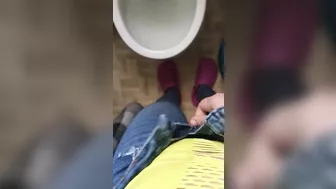 POV video of lustful Iranian mom teasing her XXX pussy in the toilet