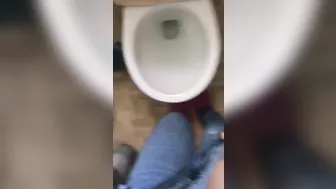 POV video of lustful Iranian mom teasing her XXX pussy in the toilet