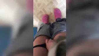 POV video of lustful Iranian mom teasing her XXX pussy in the toilet