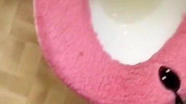 POV video of lustful Iranian mom teasing her XXX pussy in the toilet