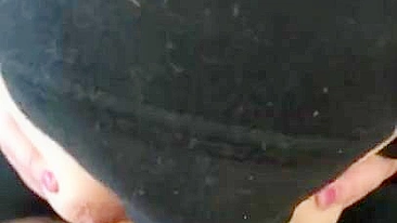 Hot Moroccan XXX slut hides face in hijab when titfucking her man