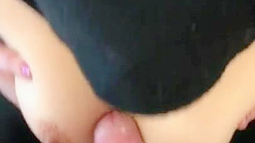 Hot Moroccan XXX slut hides face in hijab when titfucking her man
