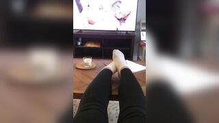 Turkish XXX girl enjoys watching lesbian porn while BF isn't at home